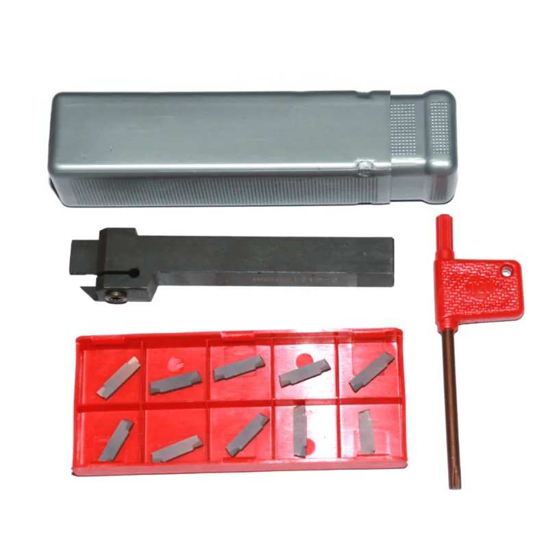 

10pcs MGMN200-G Carbide Inserts High Hardness Cutter + 1pc MGEHR1212-2 CNC Lathe Turning Tool Holder Boring Bar 12*12*100mm