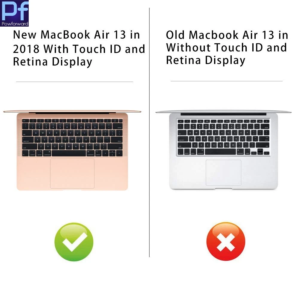 Коврик для клавиатуры совместимый с MacBook Air 2018 13.3 дюймов A1932 Retina Display и Touch ID Silicone Soft Protector on.