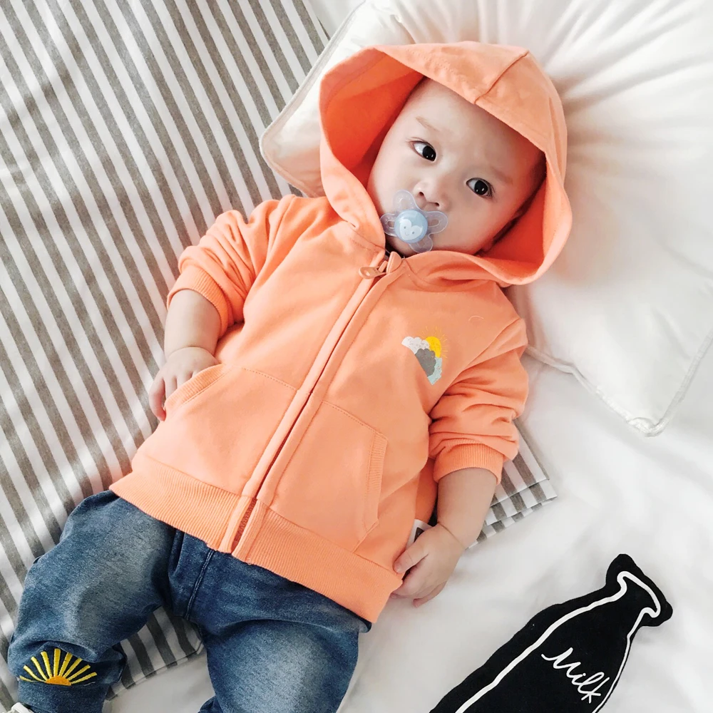 Детская осенне-зимняя куртка пальто свитер для маленьких девочек толстовка с