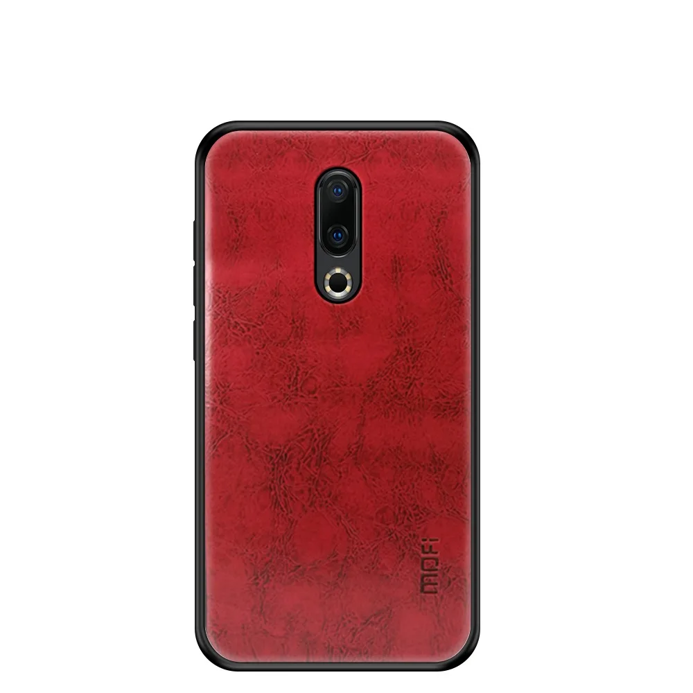 Red MOFI для Meizu 16/16 плюс чехол силиконовый чехол из искусственной кожи Винтаж чехол для Meizu 16th/16th Plus задняя крышка защитный экран - Цвет: Red