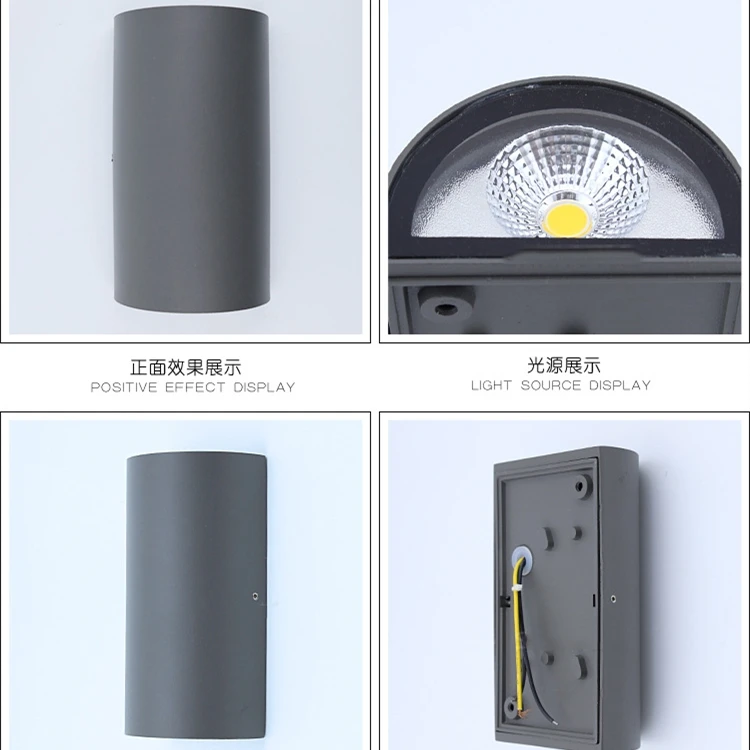 

led wall light outdoor 10w 6w cob black round led outdoor lamp garden ip65