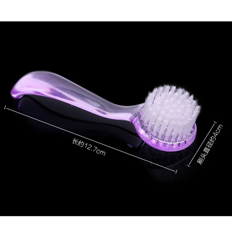 1 шт. пластиковая Профессиональная щетка для чистки ногтей с круглыми шляпками