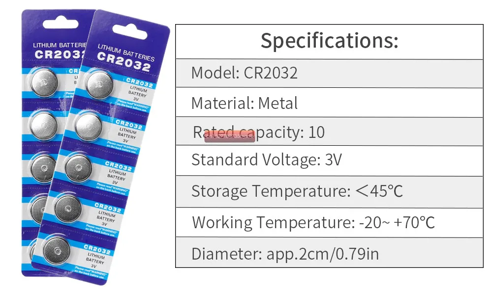 Kpay 5 шт. батарейки CR2032 BR2032 DL2032 ECR2032 Cell Coin Li-lon батарея 3 в CR 2032 для часов Электронные