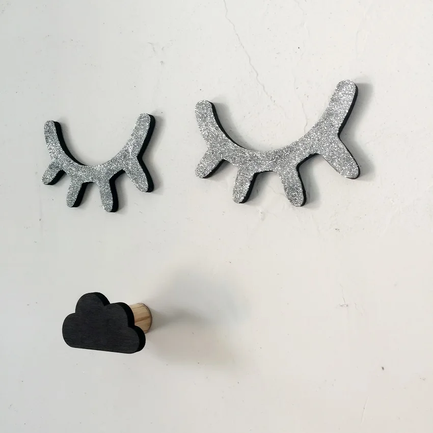 Модная деревянная улыбка ресницы глаз настенная Подвеска Дети Спальня дверь