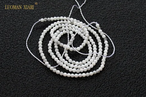 howlite Круглые бусины из натурального камня, розовые кварцевые кристаллы аметиста, Агаты, бусины для изготовления ювелирных изделий, бисероплетение, сделай сам, браслет 2 мм - Цвет: howlite