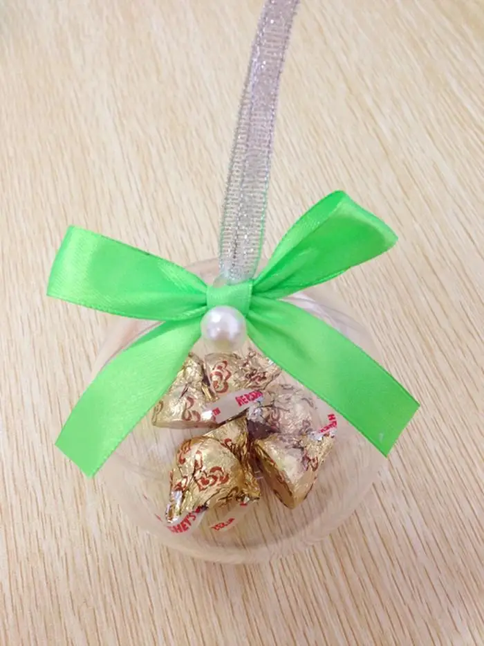 

New Arrival 5cm Dia Clear Plastic Christmas Ball Candy Box For Baby Shower Wedding Decoration Supplies