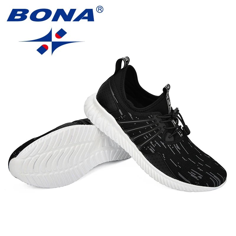 BONA/Мужская модная однотонная спортивная обувь из дышащей сетки с перекрестной шнуровкой; Новинка; zapatillas hombre; повседневная мужская обувь; кроссовки;