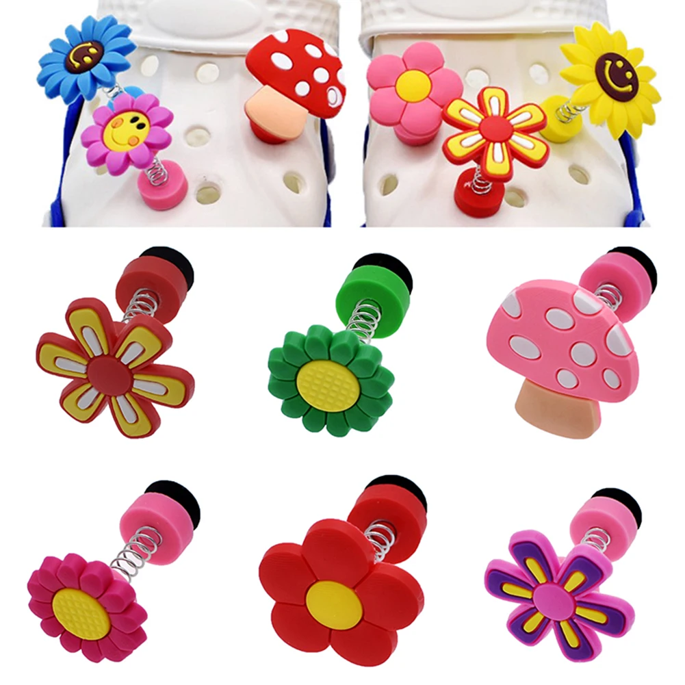 

Подвески для обуви Smile Flowers из ПВХ, пряжки для обуви, аксессуары для браслетов, детских подарков на вечеринку, оптовая продажа