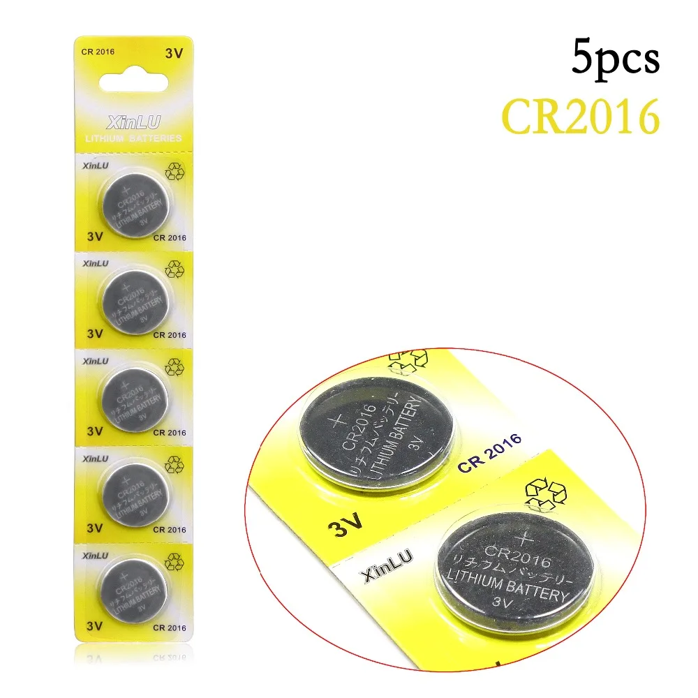 5 шт. CR2016 LM2016 BR2016 DL2016 KCR2016 CR-2016 Кнопочная батарея для часов аккумулятор XINLU |