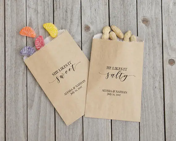 

personalized Housewarming Party popcorn Wedding Bridal baby Shower Kraft Paper Bakery Cookie desserts gifts Favors Bags Printed