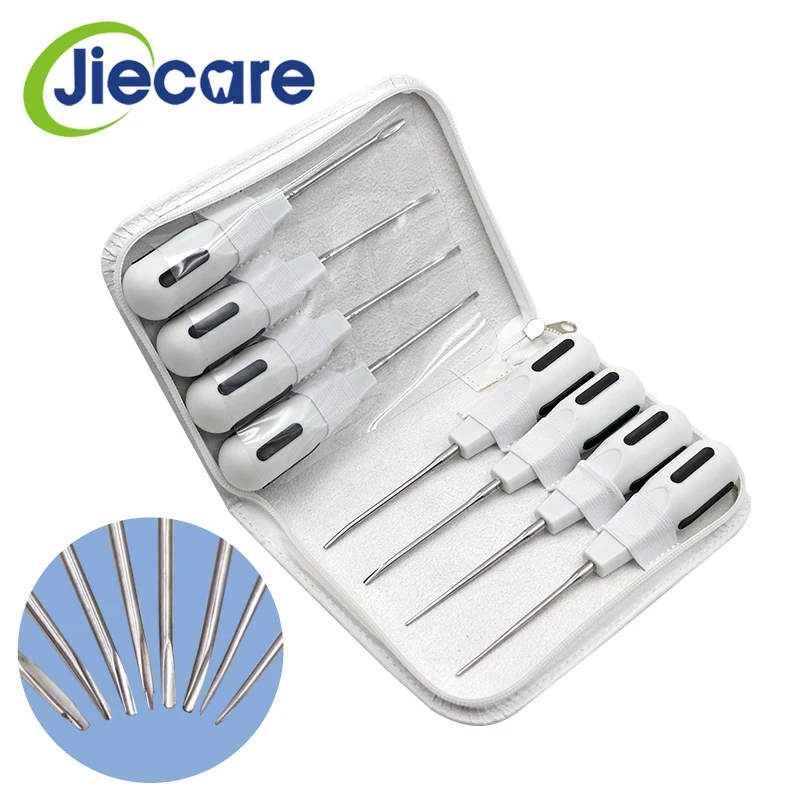 

8pcs/set Dental Instrument Minimally Invasive Dental Elevator Tooth Extraction Dentist Curved Root Elevator Stainless Steel