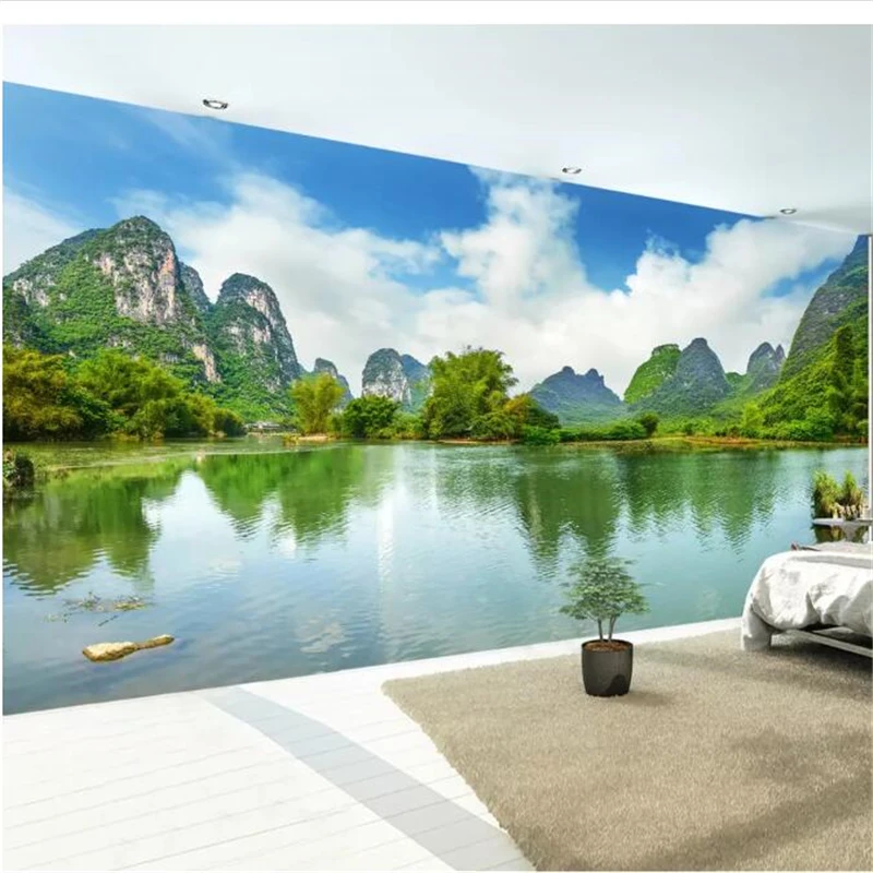 Wellyu обои на стену домашний декор заказ HD Guilin горы и воды чистая вода декорации ТВ