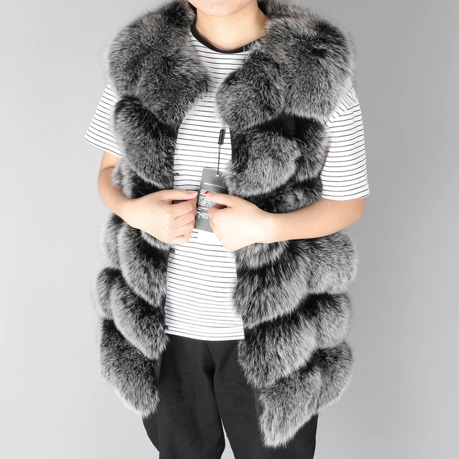 Maomaokong winter new style Coat, women's natural, natural fox fur Vest sleeveless Warm street wear