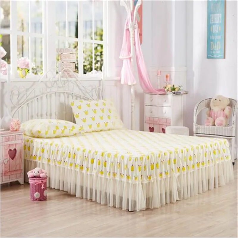 Шелковая юбка-кровать с рисунком пиона 3 шт. простыни покрывала двухслойные