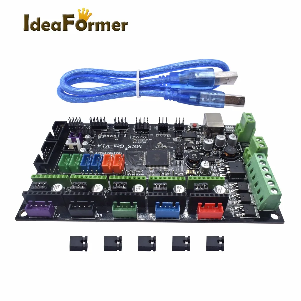 Материнская плата контроллера MKS GEN V1.4 с USB кабелем для Reprep DIY 3D принтера 1 шт.|control