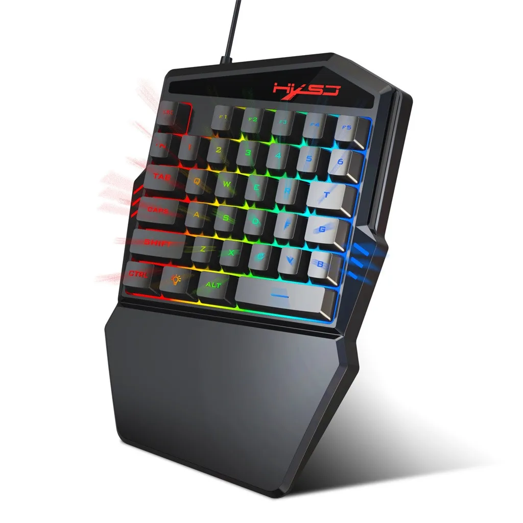Игровая клавиатура для HXSJ V100 эргономичная многоцветная подсветка игровая одной