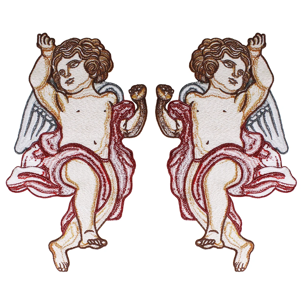 5 пар зеркальные тканевые нашивки с вышивкой ангельские мальчики|Заплатки| |