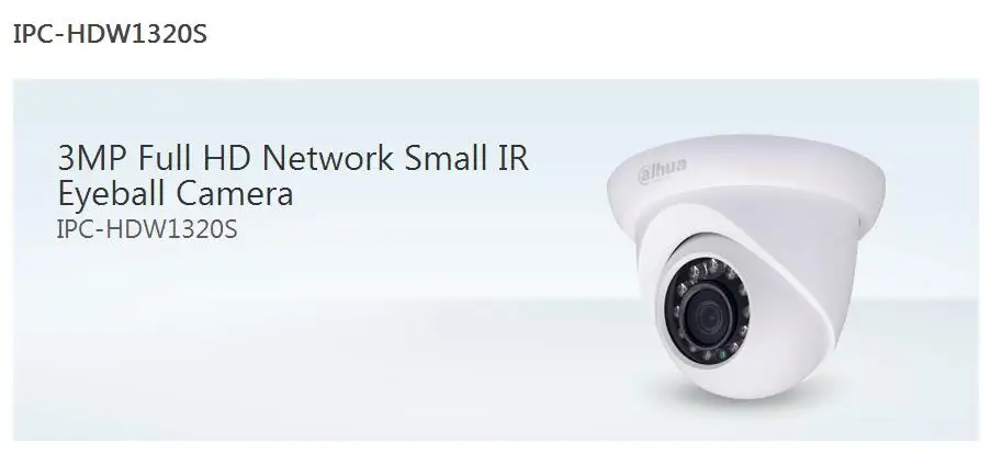DAHUA ip камера 3MP сетевая ИК 30 м купольная 1080P домашняя full HD POE IPC HDW1320S Бесплатная