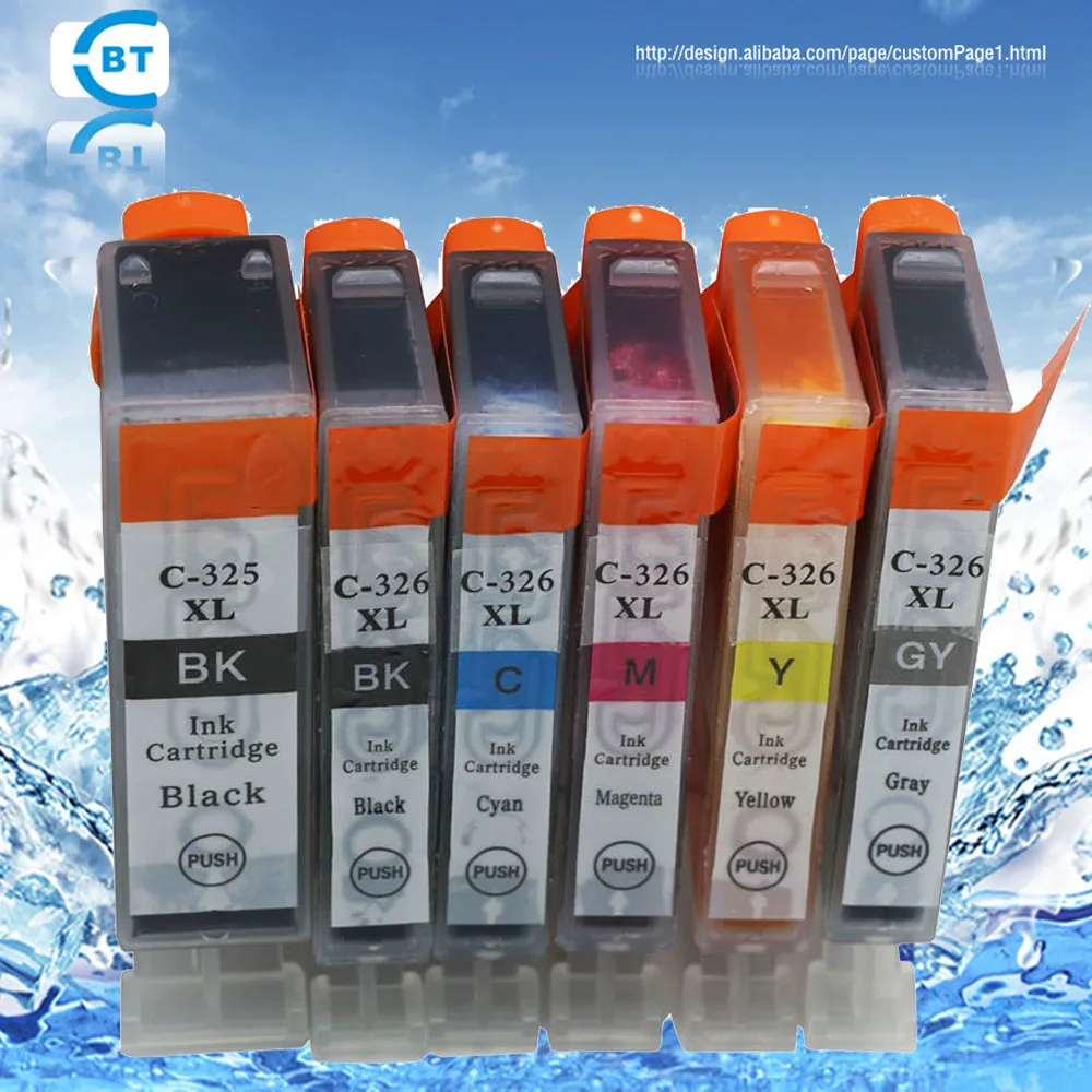 6 шт. совместимый CANON BCI 325 PGBK 326BK BCI326C BCI326M BCI326Y BCI326GY струйный картридж|inkjet cartridge|inkjet