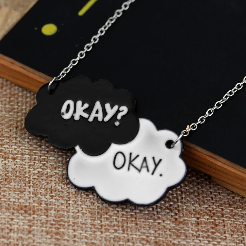 The Fault In Our Stars OKAY Alloy Pendent Charm Necklace Vintage Cloud Friendship Gift For Men Women Lover Factory Direct Sale | Украшения