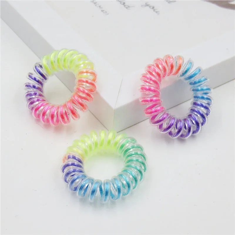 1 шт./10 шт. Радужная телефонная линия эластичные резинки для волос девочек тюрбан