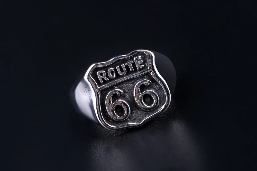 Mi men g классическое американское &quot66 ROUTE&quot титановое кольцо преувеличенное