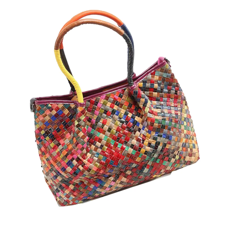 Сан Мари красочные сумка в стиле бохо для Для женщин большой Ёмкость пляжные