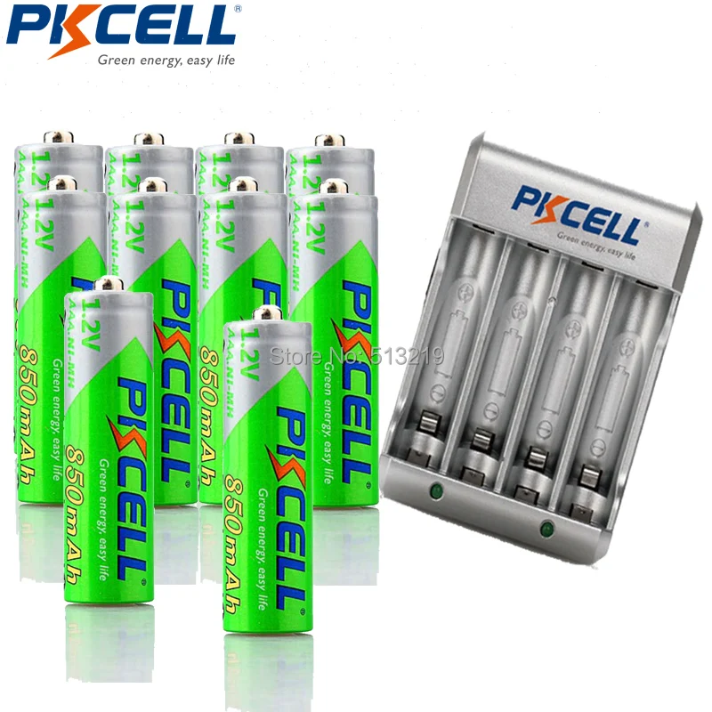 10 шт. PKCELL 1 2 V 850mAh AAA Батарея NIMH перезаряжаемые батареи предварительно заряженные и