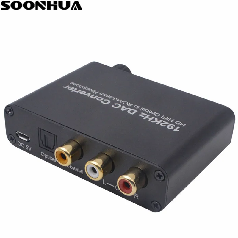 SOONHUA аудио конвертер Цифровой оптический коаксиальный Toslink к аналогу L/R RCA 3 5 мм Jack