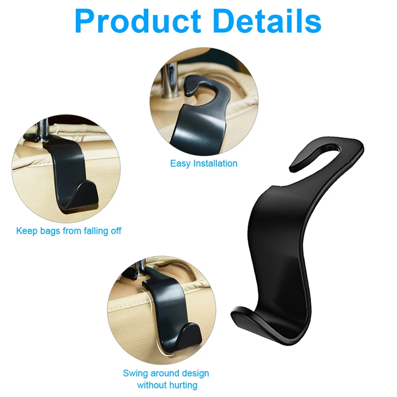 4 шт. автомобильные вешалки крючки для заднего сиденья держатель сумки сумочки