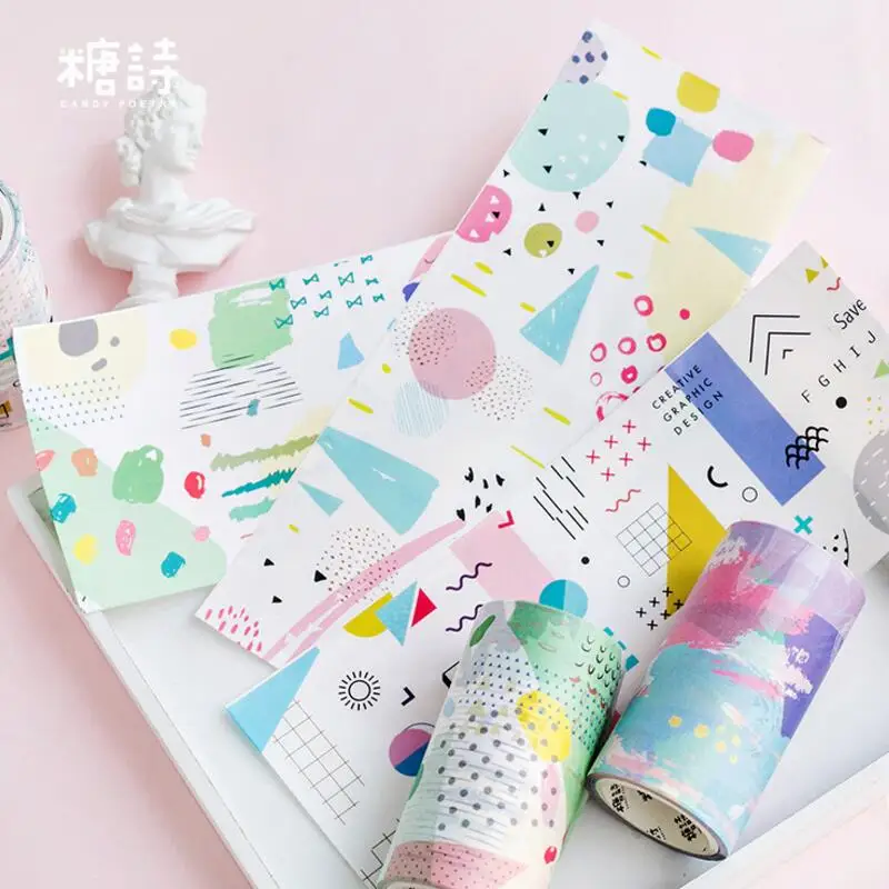 80 см ширина Kawaii мечта Геометрия декоративная Васи Лента Сделай Сам Скрапбукинг