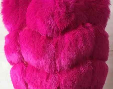 Fushia ZADORIN зимнее пальто для женщин роскошный меховой жилет из искусственного меха с капюшоном теплая куртка из искусственного меха пальто женский тонкий жилет veste femme - Цвет: Fushia