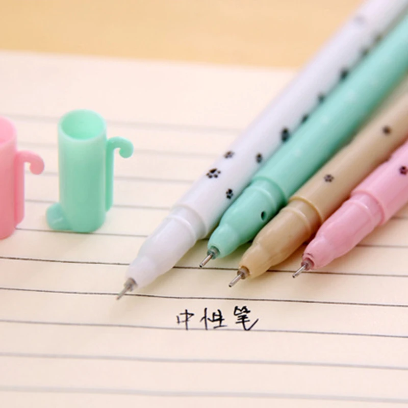 1 шт. Kawaii пластиковая чернильная гелевая ручка для творчества 0 5 мм черные чернила