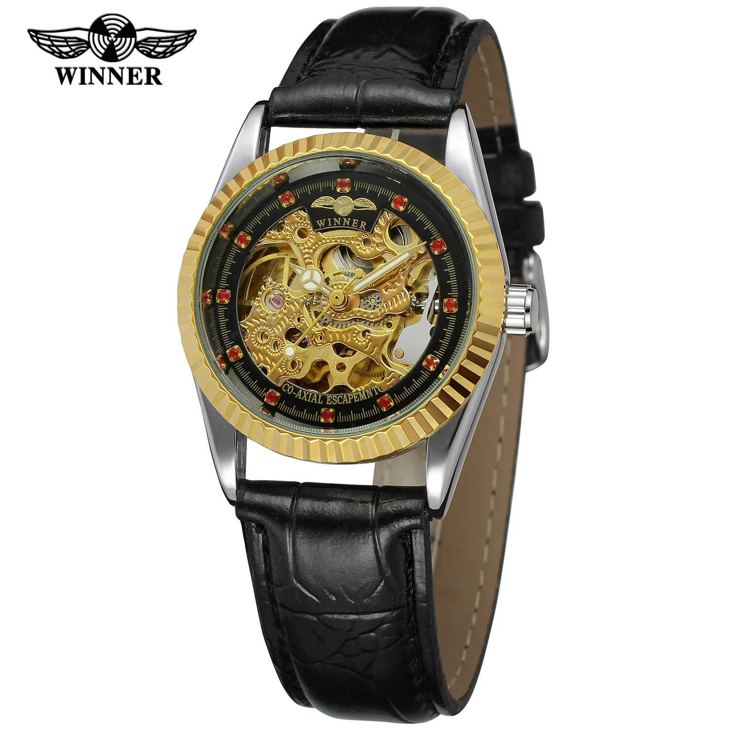 Часы наручные WINNER женские механические брендовые Роскошные ретро-часы-скелетоны