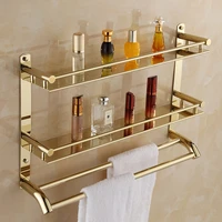 Bathroom Towel Shelf Layer Gold Shower Rack Layer Number Bathroom Accessories Corner Storage Holder Shelves Bath Hardware Set