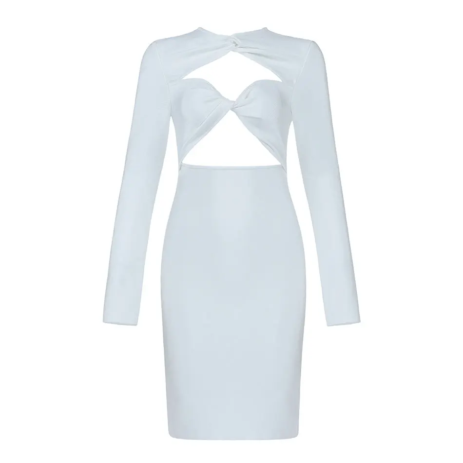 DressBird женское осеннее Бандажное облегающее платье с длинным рукавом Vestidos