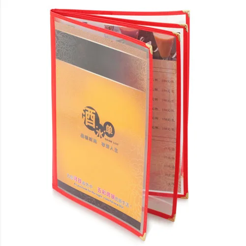 5/ПАК Ресторан рецепт меню покрывает ПВХ листы для защиты бумаги 8 вид (32 2*21 7 см)|book