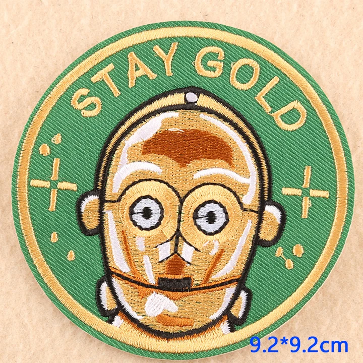 STAY GOLD Круглый кактус Солнце Луна звездное небо Исследуйте железные нашивки с полосками для одежды военная одежда вышитые аппликации DIY стикер - Цвет: STAY GOLD
