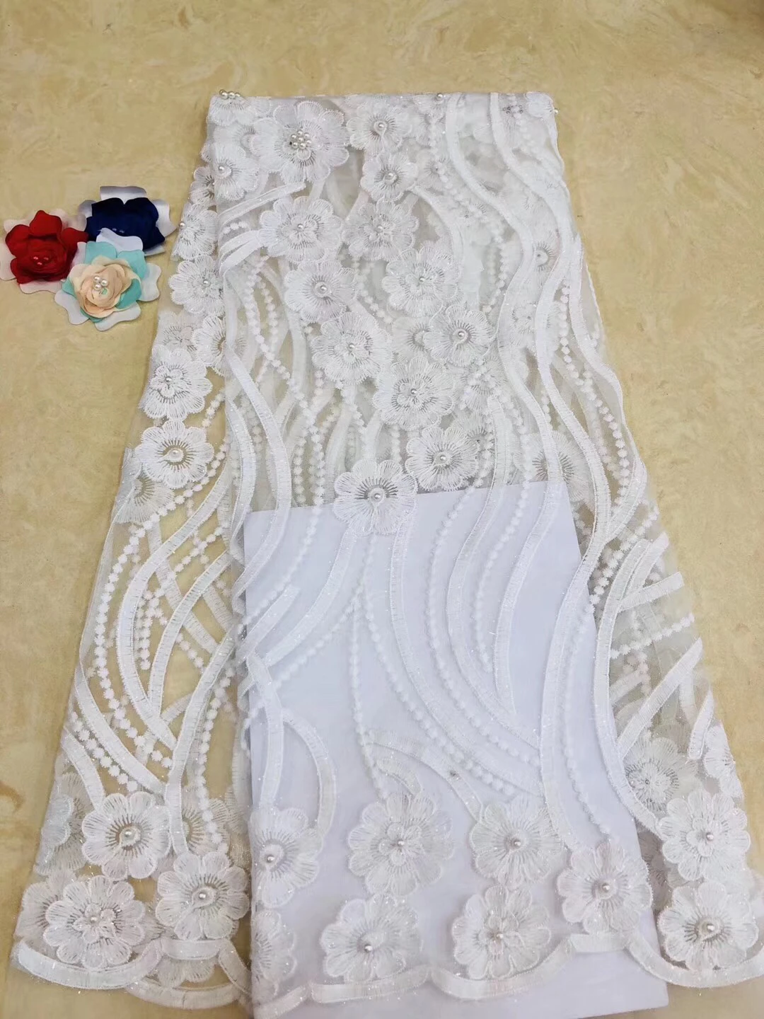 Лидер продаж африканская кружевная ткань фиолетовая французская в нигерийском