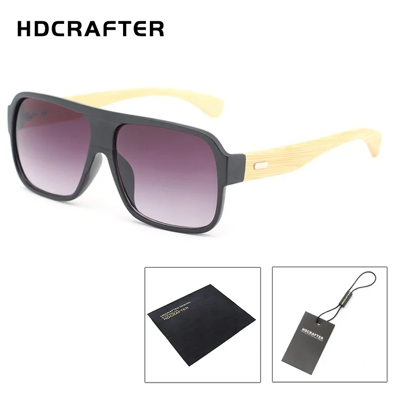 HDCRAFTER бамбуковые солнцезащитные очки, мужские Защитные солнцезащитные очки для мужчин, Ретро стиль, деревянные квадратные солнцезащитные очки для мужчин
