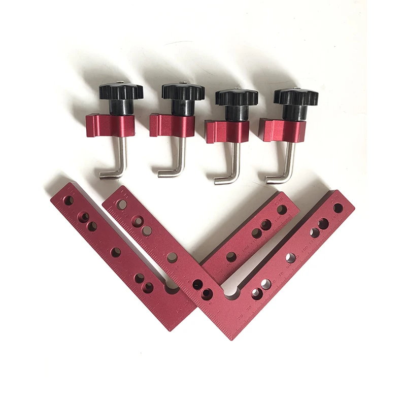 6pcs 160x160mm Square Ruler L Block Ruler 90 Degree Right Angle Positioning Panel Fixing Clip Woodworking Carpenter Tools