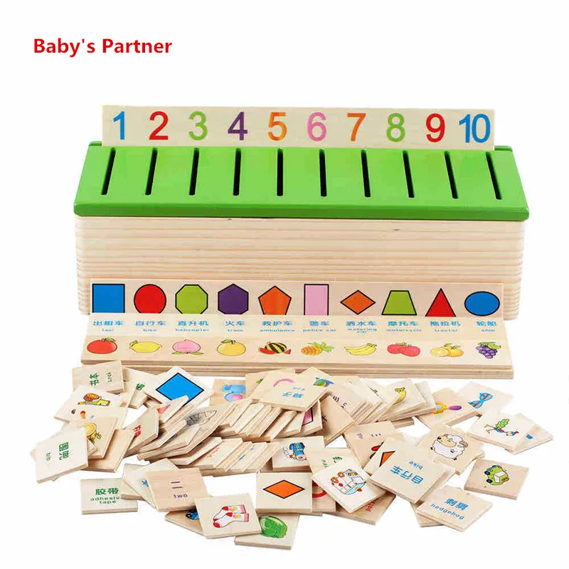 Деревянная игрушка Монтессори для распознавания игр Детская обучающая