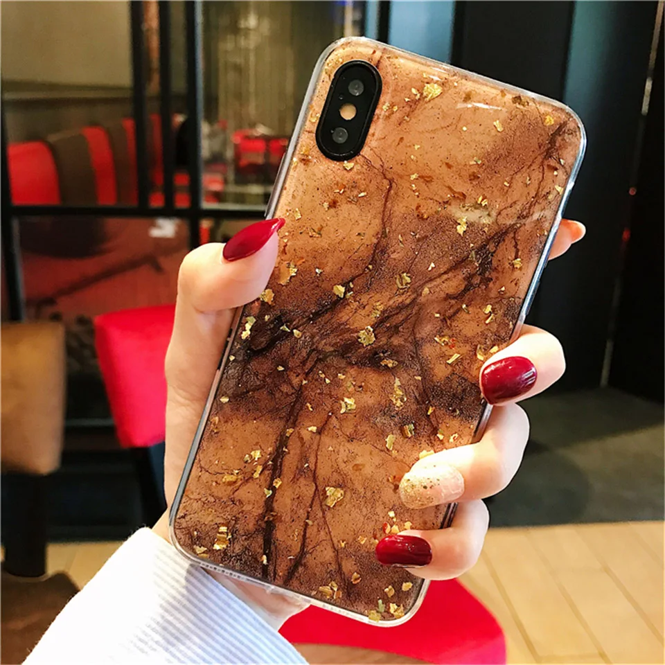Lovebay чехол для телефона для iPhone 11, 6, 6 S, 7, 8 Plus, X, XR, XS, Max, роскошный блестящий Мягкий ТПУ с золотой фольгой и мрамором для iPhone 11 Pro Max