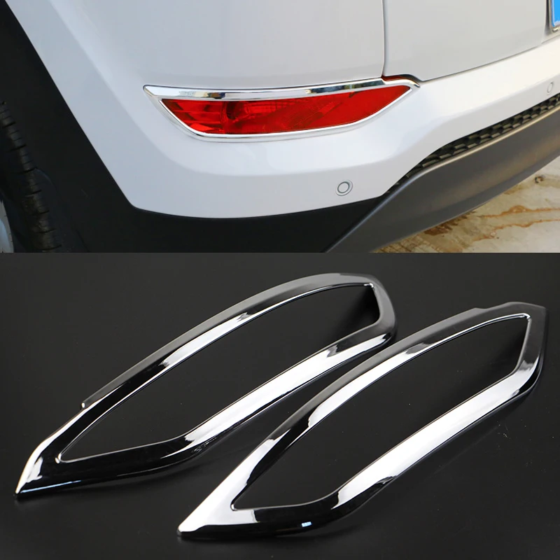 

For Hyundai Tucson TL 2016 2017 2018 ABS Chrome Rear Bumper Foglight Lamp Cover Frame Garnish Trim sticker Car Styling 2pcs