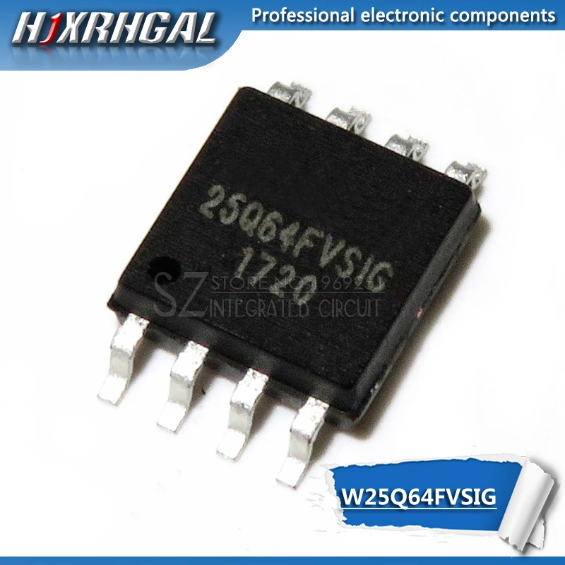100 шт. W25Q64FVSSIG SOP8 W25Q64 SOP 25Q64FVSSIG SMD W25Q64FVSIG 25Q64FVSIG лапками углублением 8 Новый и
