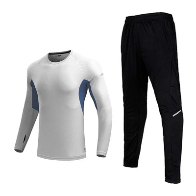 White 2Pcs set Мужские спортивные костюмы, комплект спортивной одежды, wo Мужская одежда для спортзала, тканевый спортивный костюм для фитнеса, тренировочный костюм с круглым вырезом, Дизайнерские комплекты для бега, мужской спортивный костюм - Цвет: White 2Pcs set