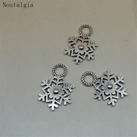 nostalgia 10pcs snowflake flower shaped jewelry making charms bulk wholesale 2014mm
