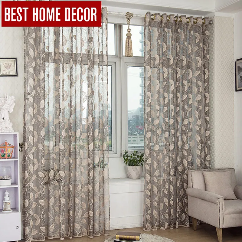 BHD листья Тюль отвесные для окна шторы гостиной спальни кухни на дверь