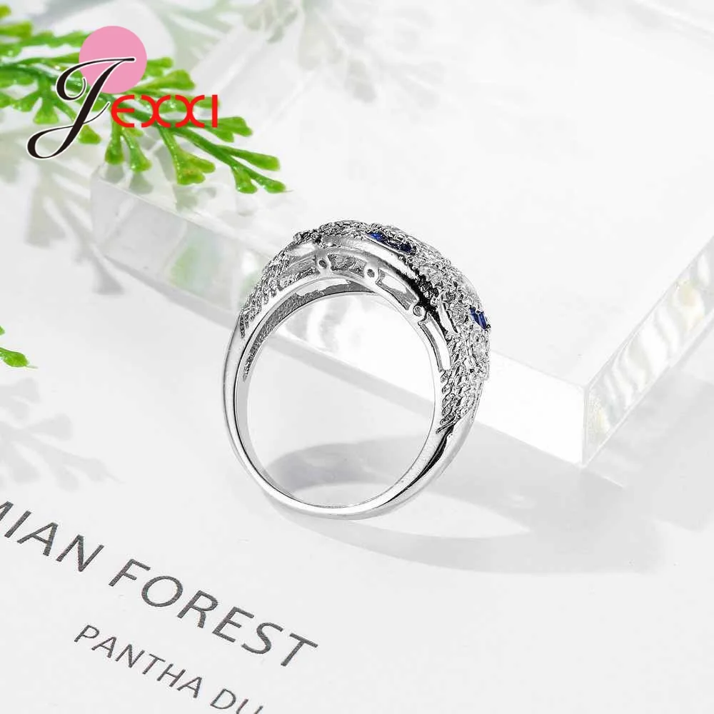 

New Newes Style Zircon Lady Wedding Ring For Girls 925 Sterling Silver Rings For Women AAA+ Crystal Fashion Accessory