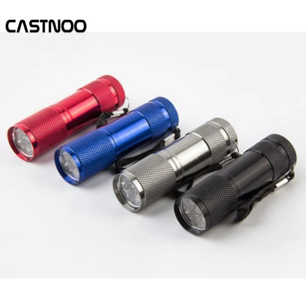 CASTNOO мини алюминиевый портативный УФ фонарик фиолетовый свет 9 LED
